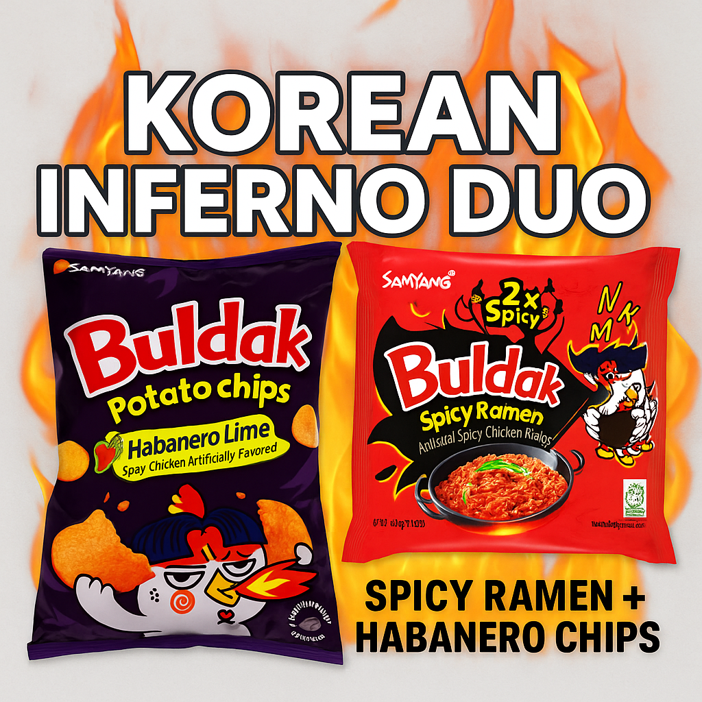 Korean Inferno Duo – Spicy Ramen + Habanero Chips